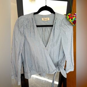 Madewell Cropped Wrap Blouse (size large)